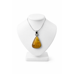 Srebrny wisiorek z naturalnego bursztynu