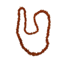 Naszyjnik z drobnych brązowych bursztynów