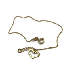 Srebrna bransoletka pozłacana z sercem