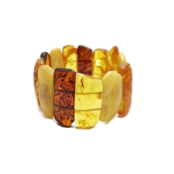 Bransoletka z naturalnego bursztynu na gumce