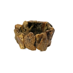 Bransoletka z naturalnego bursztynu na gumce