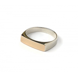 Srebrny pierścionek ze złotem