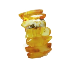 Bransoletka z naturalnego bursztynu na gumce