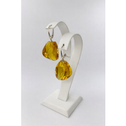 Kolczyki srebrne z bursztynu naturalnego