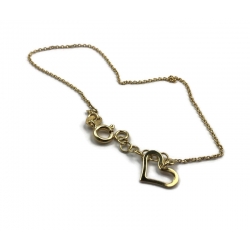 Srebrna bransoletka pozłacana z sercem