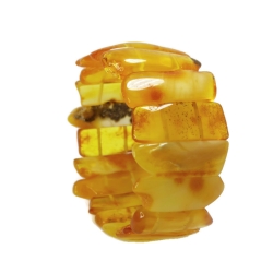 Bransoletka z naturalnego bursztynu na gumce