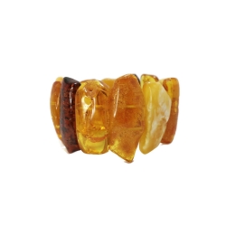 Bransoletka z naturalnego bursztynu na gumce