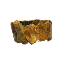 Bransoletka z naturalnego bursztynu na gumce