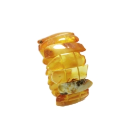 Bransoletka z naturalnego bursztynu na gumce