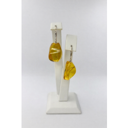 Kolczyki srebrne z bursztynu naturalnego