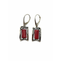 Srebrne kolczyki 925 z koralem