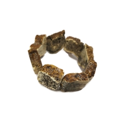 Bransoletka z naturalnego bursztynu na gumce