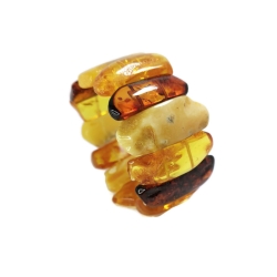 Bransoletka z naturalnego bursztynu na gumce