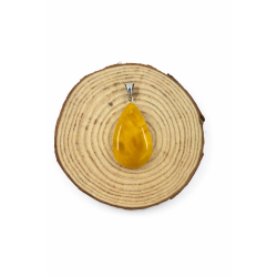 Srebrny wisiorek z naturalnego bursztynu