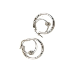 Srebrne kółka z kulką diamentowaną