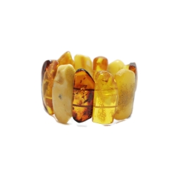 Bransoletka z naturalnego bursztynu na gumce