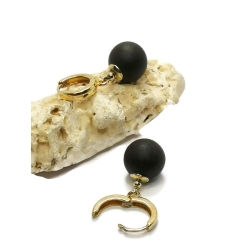 Kolczyki z bursztynem srebro pozłacane