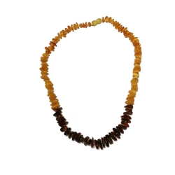 Naszyjnik z kolorowymi bursztynami