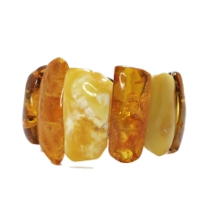 Bransoletka z naturalnego bursztynu na gumce