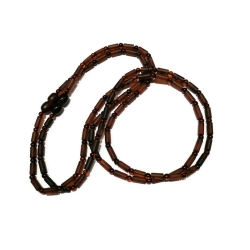 Naszyjnik z ciemnego brązowego naturalnego bursztynu