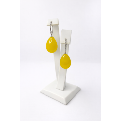 Srebrne kolczyki próby 925 z bursztynem naturalnym