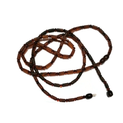 Naszyjnik z ciemnego brązowego naturalnego bursztynu