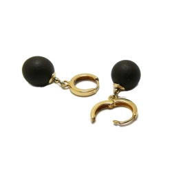 Kolczyki z bursztynem srebro pozłacane