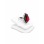 Efektowny srebrny pierścionek z dużym rubinem w szlifie łezki